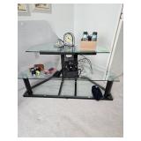 Glass and Metal TV stand