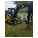 John Deere Mini 335G Excavator closed Cab 18" Bucket and Thumb Ac/ Heat, 2012 with 190 Hours  cont