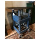 Industrial Table- Cast Wheels-Steel Top 2