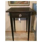 Black Side Table-Sandwich Glass Knob 18.5"w x 29"h x 19"l