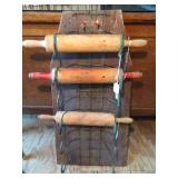 Wood & Metal Rolling Pin Holder 7"w x 31.5"h x 15.5"l