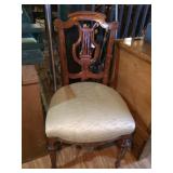 Pair Lyre Back Victorian Chairs