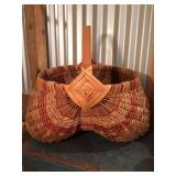 Amish Buttocks Basket 17"w x 17.5"h x 19"l 