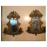 Pr. Brass Wall Sconces 20"h x 16"l-each