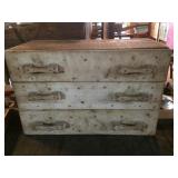 Grey 3 Drawer Apothercary Chest 12"w x 15"h x 24"l