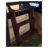 3 Tiered Hanging Shelf w/ Plate Rack 9"w x 30"h x 18"l