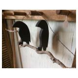 Folk Art Crows on Twig-Life Size