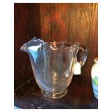 Glass Pitcher Crimped Rim 7.5"h