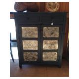 Six Panel Blue Pie Safe 16.5"w x 52"h x 43"l