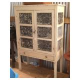 Twelve Panel Primitive White Pie Safe 17.5"w x 61"h x 40.5"l