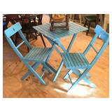 Blue Patio Set-Newer 23"square x 29"h