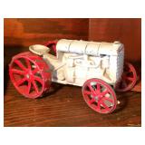 Grey Metal Tractor-Red Wheels 3.5"h x 6"l