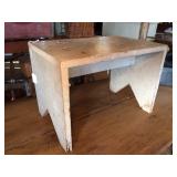 Boot Jack End White Stool 11"w x 12"h x 17"l