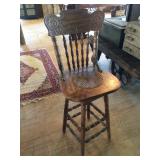 Pattern back-Cane Seat Bar Stool