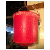 Red Fire Bucket 11"d x 10.5"h
