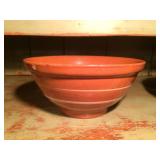 Brown Bowl- Tan/2 Bands 9"d x 4"h