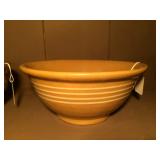 Yellowware Bowl- 4 White Bands- 8"d x 3.5"h