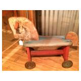 Horse Pull Toy- Metal Wheels 17"h x 20"l