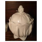 Milkglass Lidded Compote 6.5"h