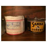 Blue Bell Shortening & Sanka Coffee Tins