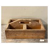 Wooden Tote with 6 Dividers