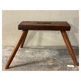 19th Century Splayed Leg Stool w/ Hand Hold