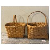 2 Vintage Oak Splint Baskets