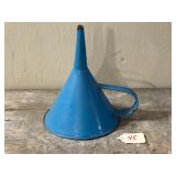 Blue Enamel Funnel Referred to as Madam Bla Style