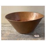 19th Century Large Splayed Side Molded Copper Bowl