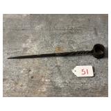18th Century Twisted Hand Wrought Tommy Stick