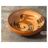 Circa 1940 Pavatea Hopi Polychrome Painted Bowl