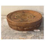 Early Indian Coiled Lidded Sewing Basket