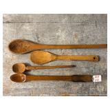  4 Treenware Spoons