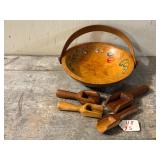 Paint Adorned Bowl & 4 General Store Candy Scoops