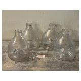 4 Embossed Glass Fly Traps