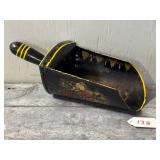 Tole Painted Metal Scoop w/ Wooden Handle