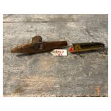 Wooden Ice Fishing Decoy and Heddon Lucky 13 Lure
