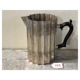 Silverplated Fluted & Etched Design Water Pitcher
