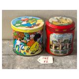 Red Cookie Tin and Blue Bird Confectionery Tin