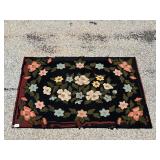 Victorian Floral Motif Hooked Rug