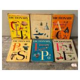 1961 Set of 6 Golden Book Illustrated Dictionary