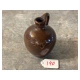 Mini Albany Slip Scratch Jug Incised Nancy, KY