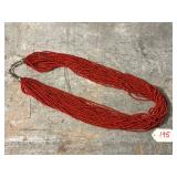 Southwest Multi Strand Coral Necklace