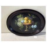 Wooden Hand Painted Fruit Still Life Tray