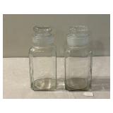  2 Matching Apothecary Jars w/ Decorative Lids