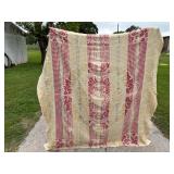 19th C. Linsey Woolsey Quadruple Color Coverlet