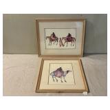 2 Lithographs by Cherokee Artist Carol Grigg