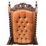 FANTASTIC Set 6 ANTIQUE SOLID Mahogany Highly Carved w/Lion Heads & Birds Dining Room Chairs