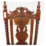 FANTASTIC Set 6 ANTIQUE SOLID Mahogany Highly Carved w/Lion Heads & Birds Dining Room Chairs