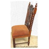 FANTASTIC Set 6 ANTIQUE SOLID Mahogany Highly Carved w/Lion Heads & Birds Dining Room Chairs